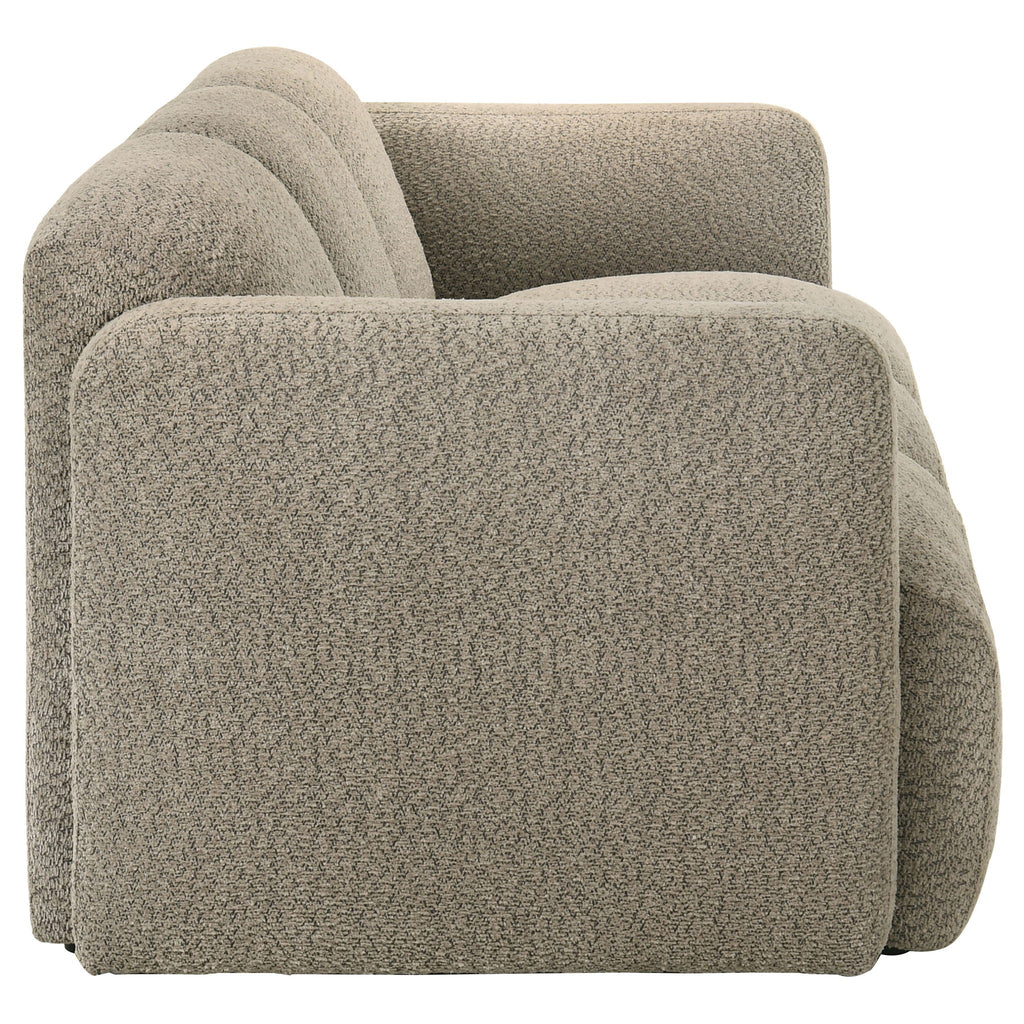 Dorset 2-piece Upholstered Round Track Arm Sofa Set Brown