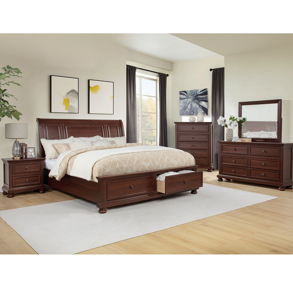 1 Piece Dresser, 6 Drawer Storage, Bedroom Furniture - Brown / Cherry