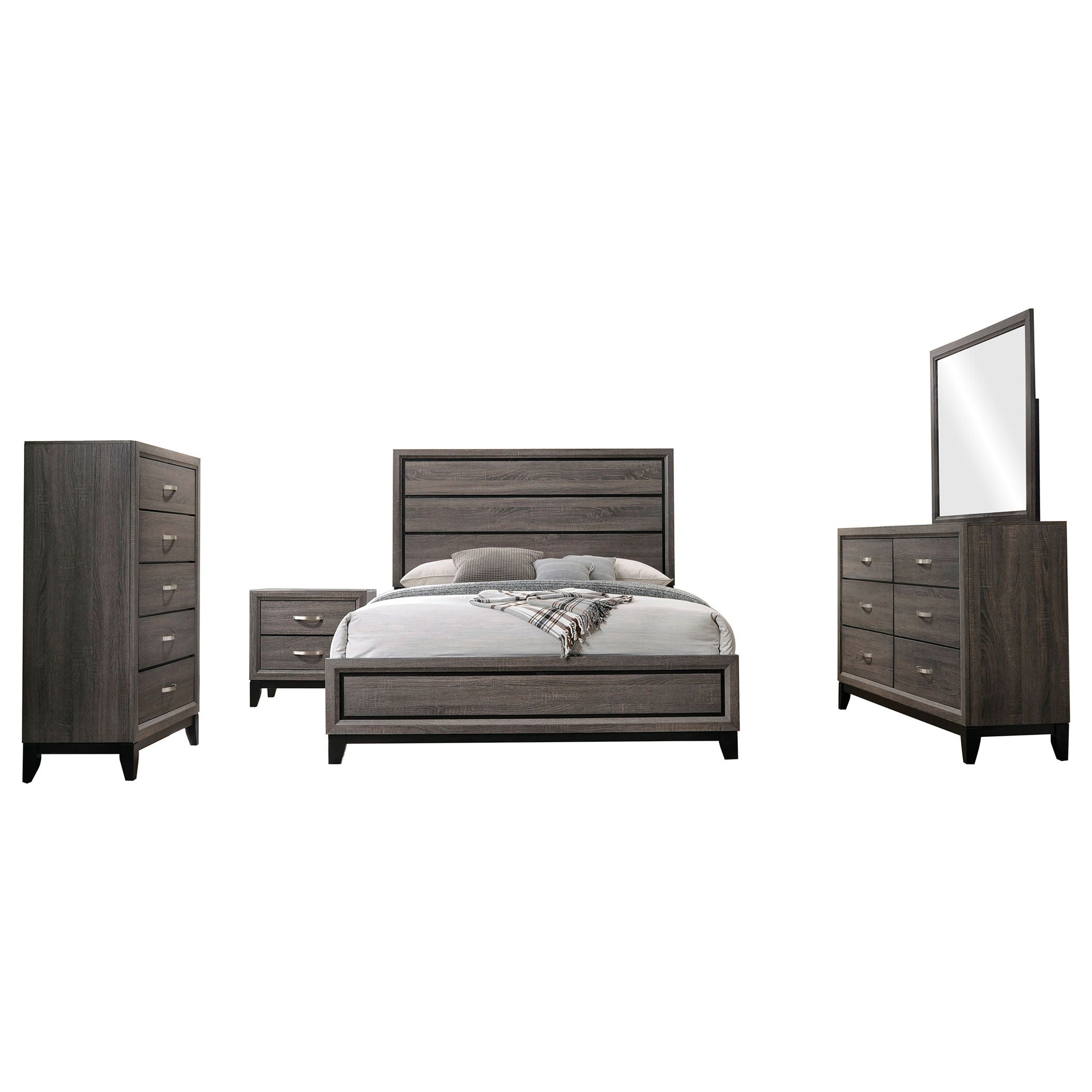 Watson Five-piece California King Bedroom Set Grey Oak