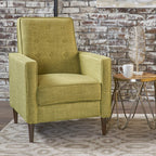 Mid-Century Modern Recliner With Button Tufted Waffle Stitch