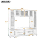 Wall Unit Modern Entertainment Center With Glass Doors
