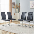 Modern Dining Chairs With Padded Seat, Metal Legs