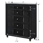 1 Piece Tall Chest Upholstery Textured - Black