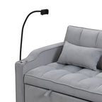 Modern Loveseat Futon Sofa With Pullout Bed, Adjustable Reclining Backrest, Toss Pillows