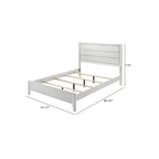 Modern Bed Frame With Wave Texture Headboard And Angled Legs