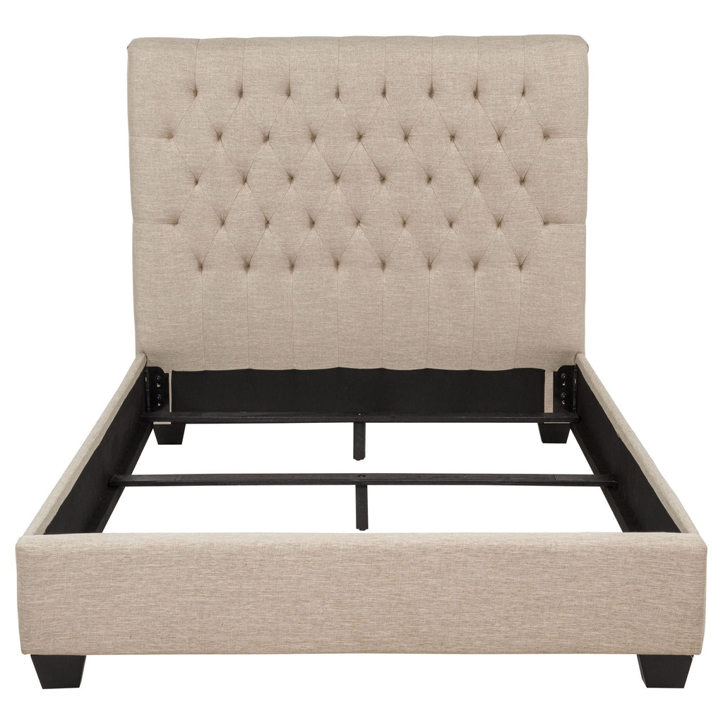 Chloe Upholstered Full Panel Bed Oatmeal