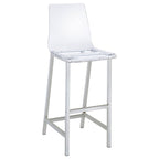 Juelia Clear Acrylic Bar Chair Chrome (Set of 2)
