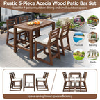 Patio Bar Set With Ergonomic Chairs