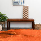 Austin - Bench With Lines - Antique Brown / Brown / Rustic / Tan