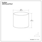 Grafton - Handcrafted Round Pouf