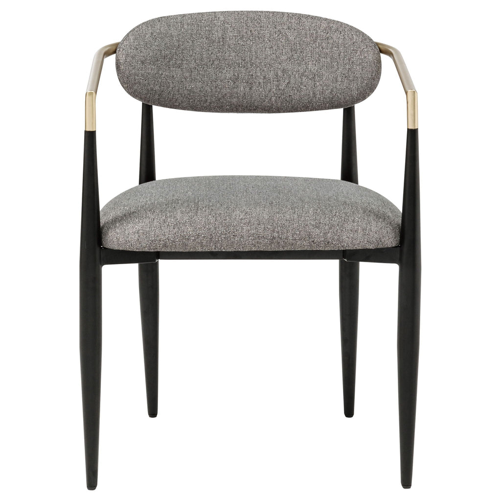 Bradbury Fabric Upholstered Dining Arm Chair Grey (Set of 2)