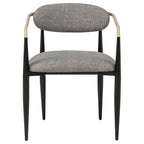 Bradbury Fabric Upholstered Dining Arm Chair Grey (Set of 2)