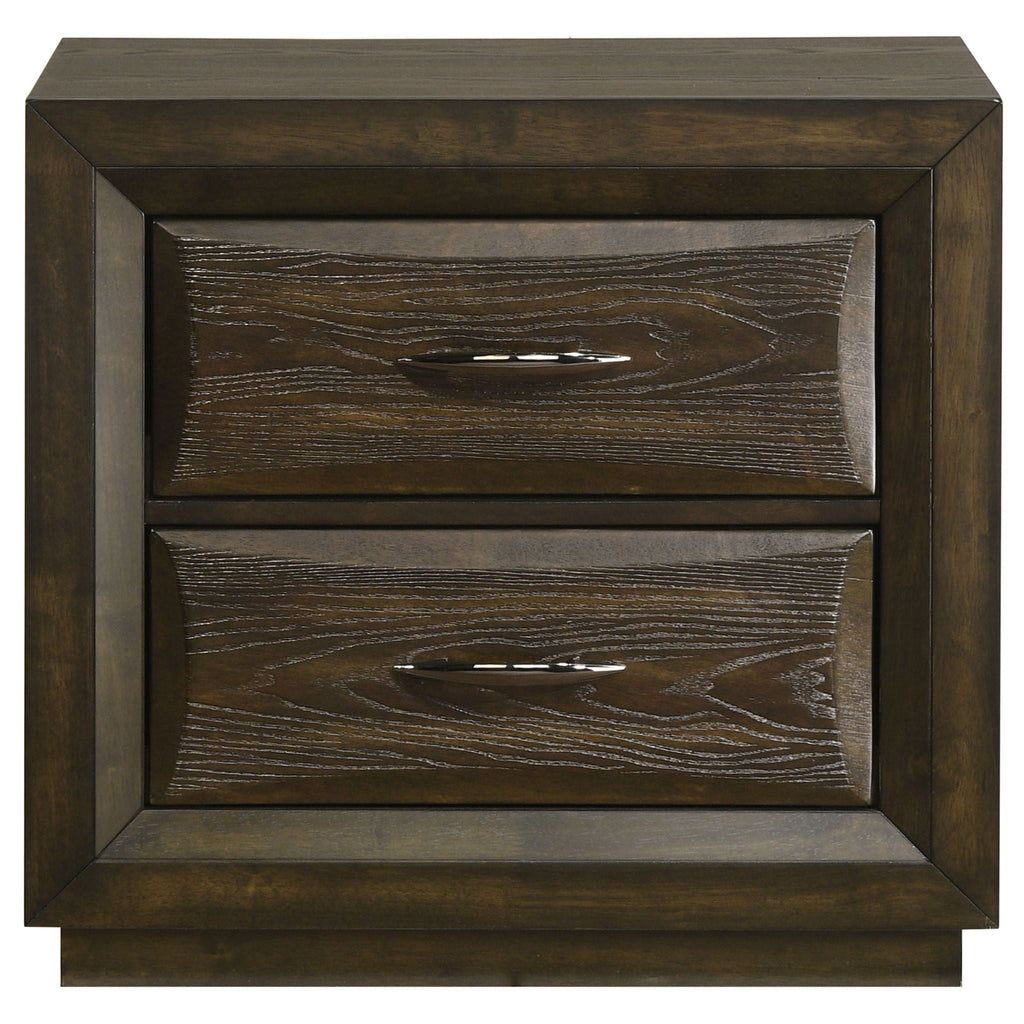 Atlas 2-drawer Bedroom Nightstand Bedside Table Dark Oak