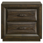 Atlas 2-drawer Bedroom Nightstand Bedside Table Dark Oak