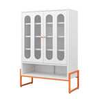 Modern Metal Shoe Cabinet With DoublebSided Doors And Adjustable Partitions