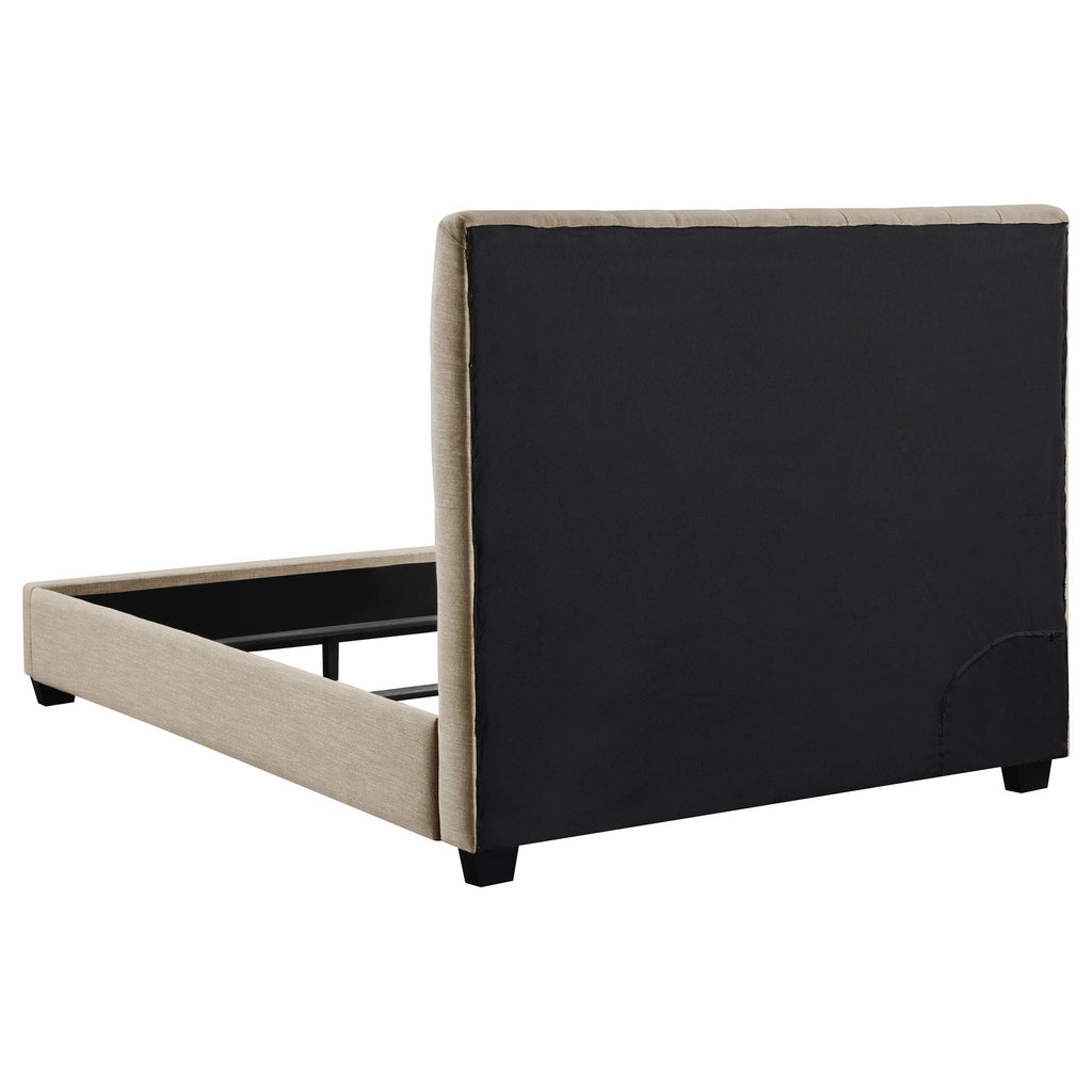 Chloe Upholstered Queen Panel Bed Oatmeal