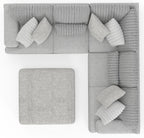 Logan - Upholstered Sectional With Comfort Coil Seating - 46" Cocktail Ottoman And Accent Pillows Included
