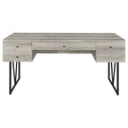 Analiese 63-inch 4-drawer Writing Desk Grey Driftwood