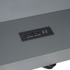 Upholstered Headboard Platform Bed With Storage Shelves, Drawers, Charging Station
