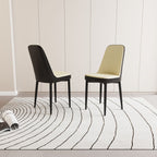 Modern Dining Chair With Cushions And Metal Legs