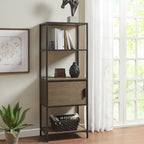 Darley - 3 Shelf Bookcase With Storage Cabinet - Gray