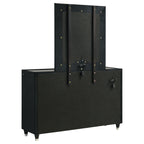 Ravenne 8-drawer Velvet Upholstered LED Dresser and Mirror Black
