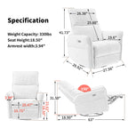 270° Power Swivel Rocker Glider Recliner Chair With USB Ports