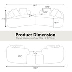 Curved 4 Seater Full Compression Sponge Sofa