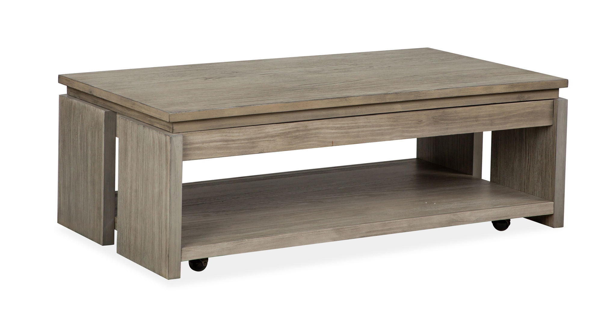 Conrad - Rectangular Lift Top Storage Cocktail Table With Casters - Stone Harbor Gray