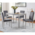 Dining Table Set, Table With A Rectangular Table And Upholstered Chairs