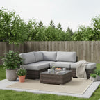 Seating Set With Cushions Handcrafted Wicker Design