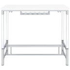 Norcrest 47-inch Acrylic Leg Bar Table White High Gloss