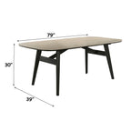 Lark - Dining Table - Travertine / Black