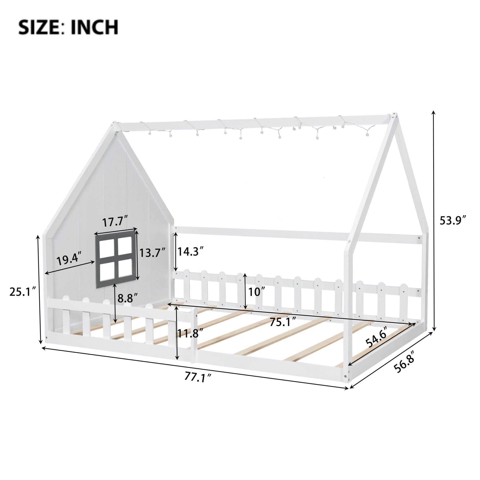House Bed With Window And Fence