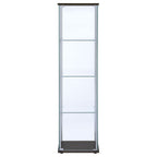 Bellatrix 3-shelf Clear Glass Curio Cabinet Cappuccino
