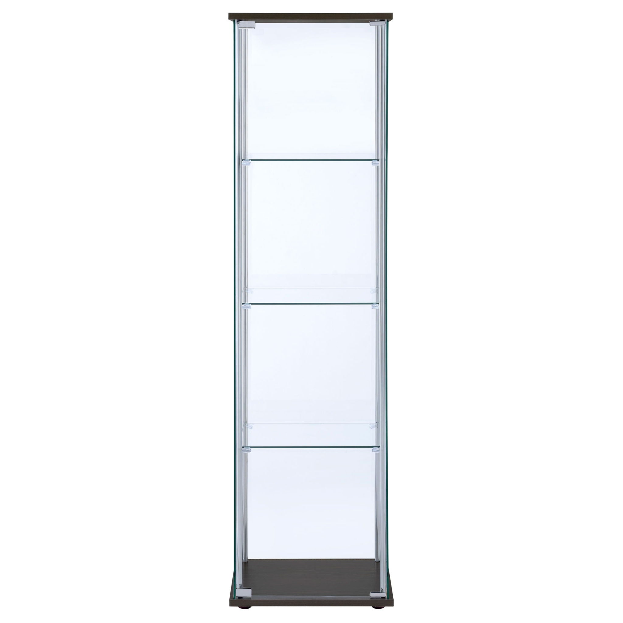 Bellatrix 3-shelf Clear Glass Curio Cabinet Cappuccino