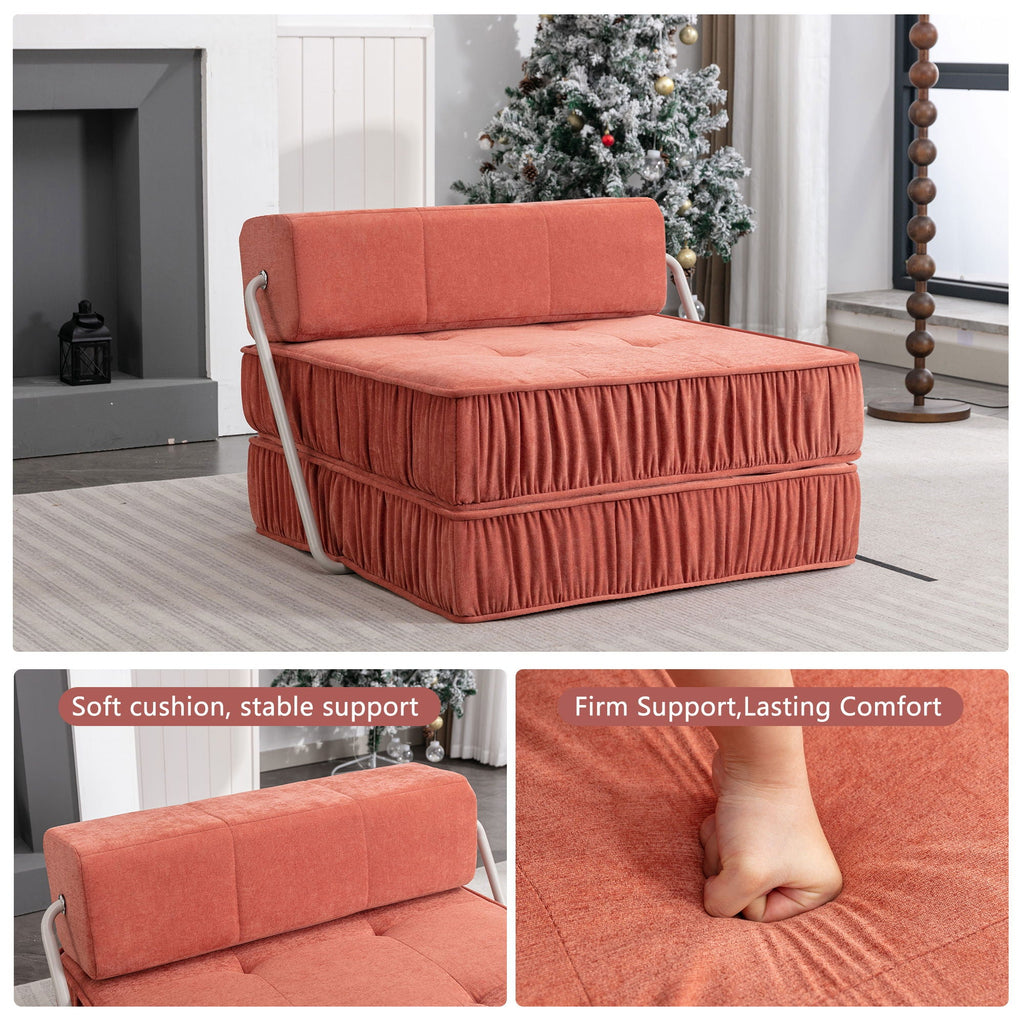 Folding Sofa With Removable Back Cushion, Convertible Futon Sleeper Chair
