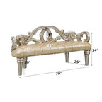 Danae - Bench - Champagne Synthetic Leather & Gold