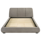 Mokena 46-inch Upholstered California King Platform Bed Taupe