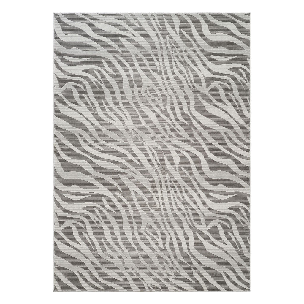 Geometrix - 5'3" X 7'3" Area Rug Geometric & 3D Effect - Ivory / Gray