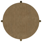 Arini Round End Side Table With Storage Shelf Sand Wash