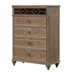 1 Piece Chest, Back Dovetail Drawers, Bedroom Furniture - Oak / Rustic