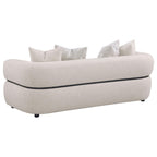 Jeanette 2-piece Fabric Upholstered Round Arm Sofa Set Beige