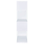 Emelle 63-inch 4-shelf Glass Panel Bookshelf White