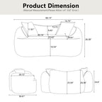 Curved 2 Person Compress Sofa With Armrests, Includes Pillows