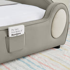 Cute Cloud Shape Bed With Guardrails Cartoon Design, Storage Pocket