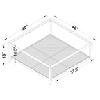 Amherst Glass Top Metal with Cane Shelf Coffee Table Black