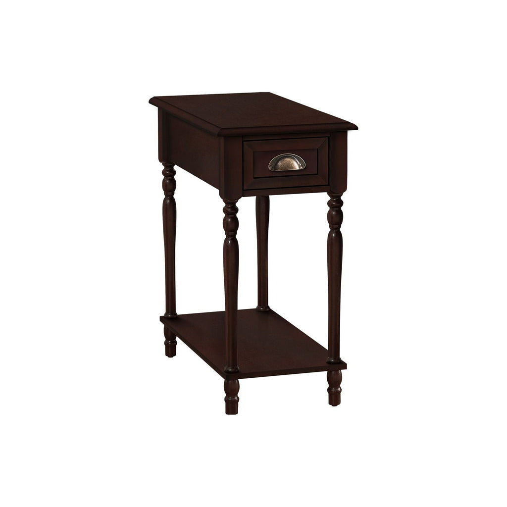 Accent Side Table, 2 Tier, Storage Drawer, Stylish Traditional Design