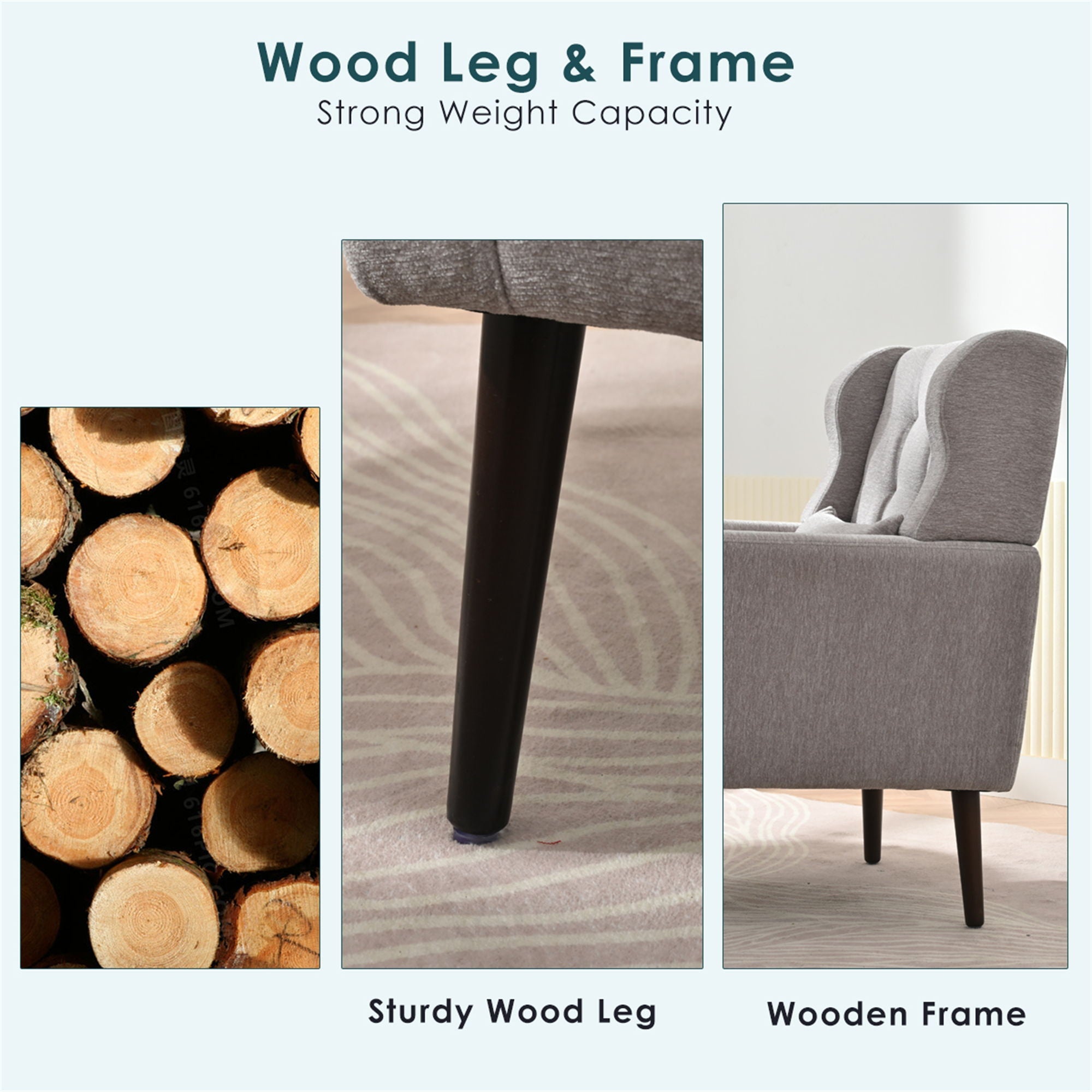 Modern Accent Chair, Arm Chairs For Living Room, Upholstered Mordern Armchair, Comfy Soft Padded Lounge Chair In Small Space, Bedroom, With Pillow, Solid Wood Leg