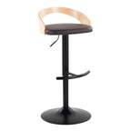 Grotto - Contemporary Adjustable Barstool With Swivel & Rounded T Footrest (Set of 2)